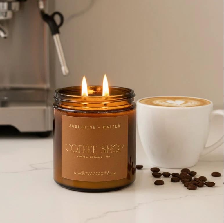 Coffee Shop - 12oz Soy Candle by Augustine + Matter Candle Studio LLC