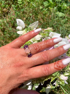 Amethyst/Rose Quartz Cluster Ring - Rose Gold by Ash & Rose