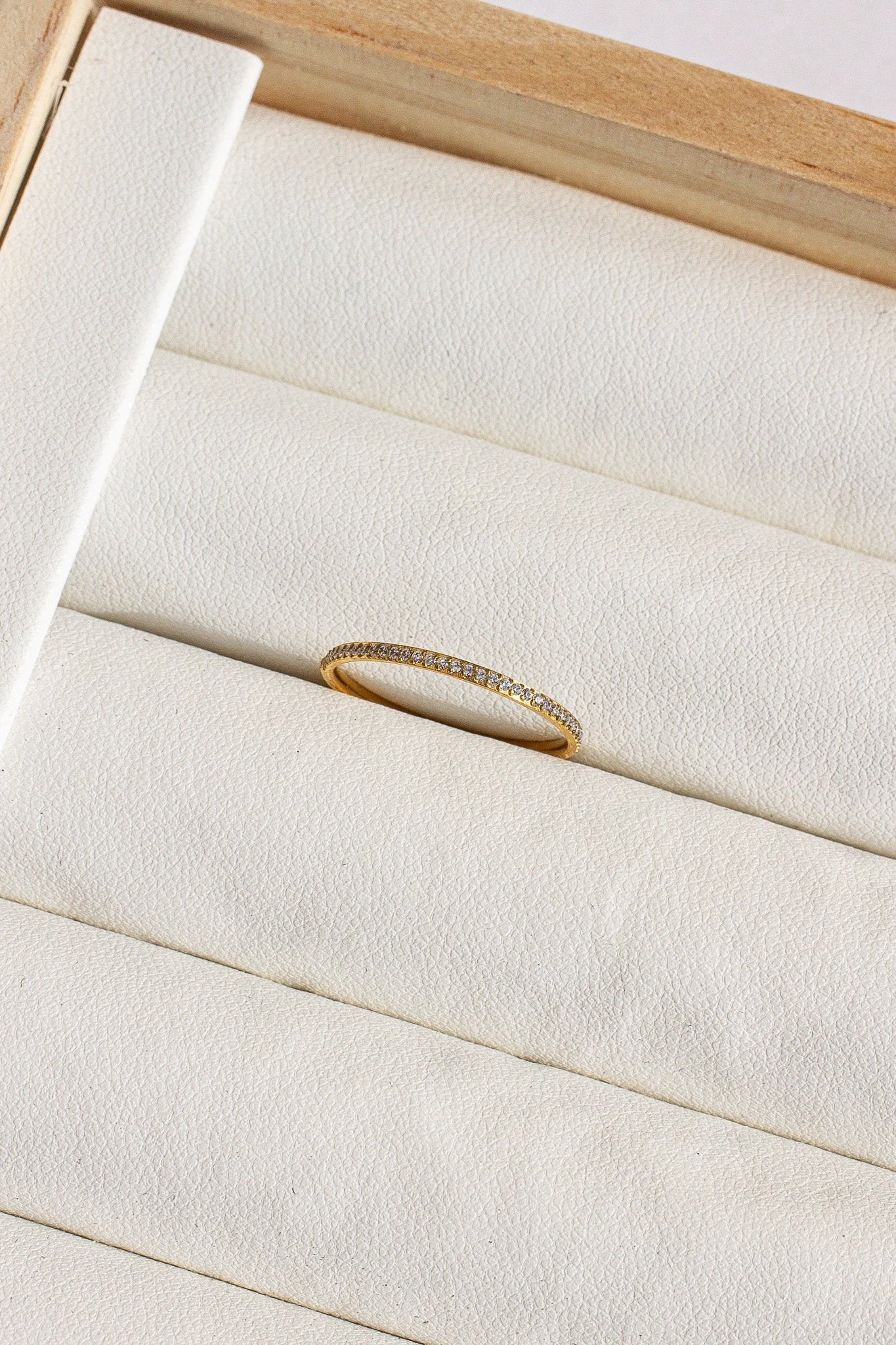 Dainty Crystal Stacker Ring by Rose & Clay