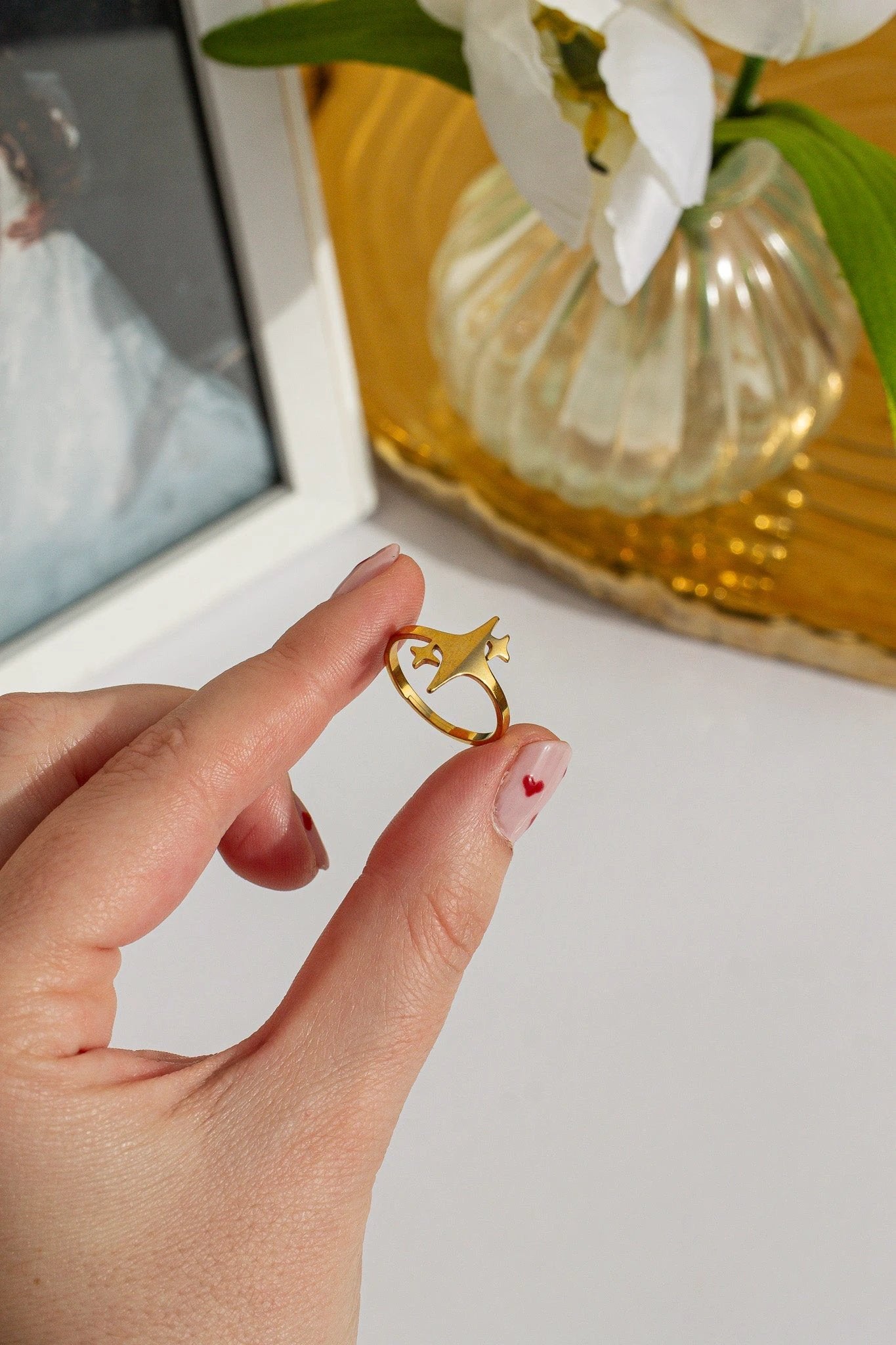 Evangeline Adjustable Ring by Rose & Clay