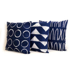 Indigo Triangles Mudcloth Pillow Cover