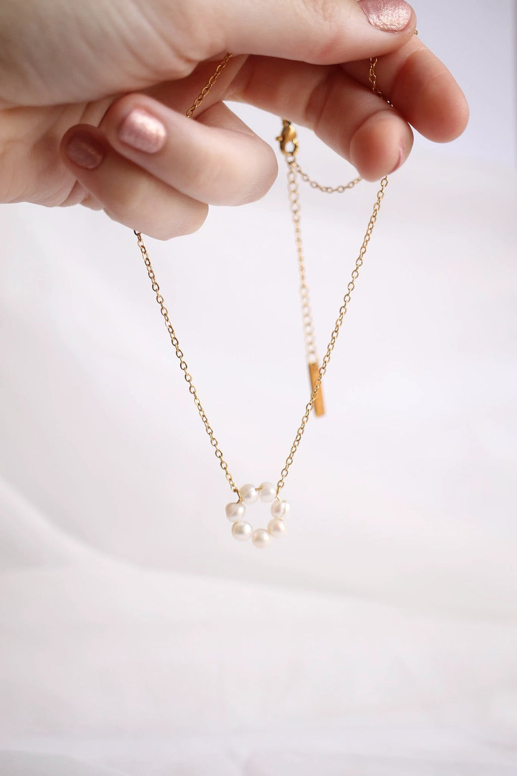 Lucy Necklace in Freshwater Pearl by Rose & Clay