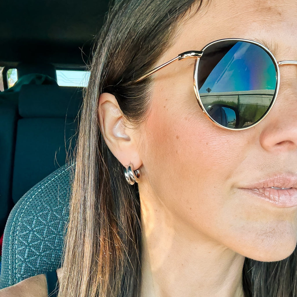 Chunky Crescent Stud Earrings