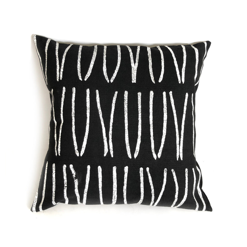Sadza Lines Pillow Cover - Ebony Black