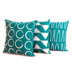 Sadza Circles Pillow Cover - Seychelles Teal