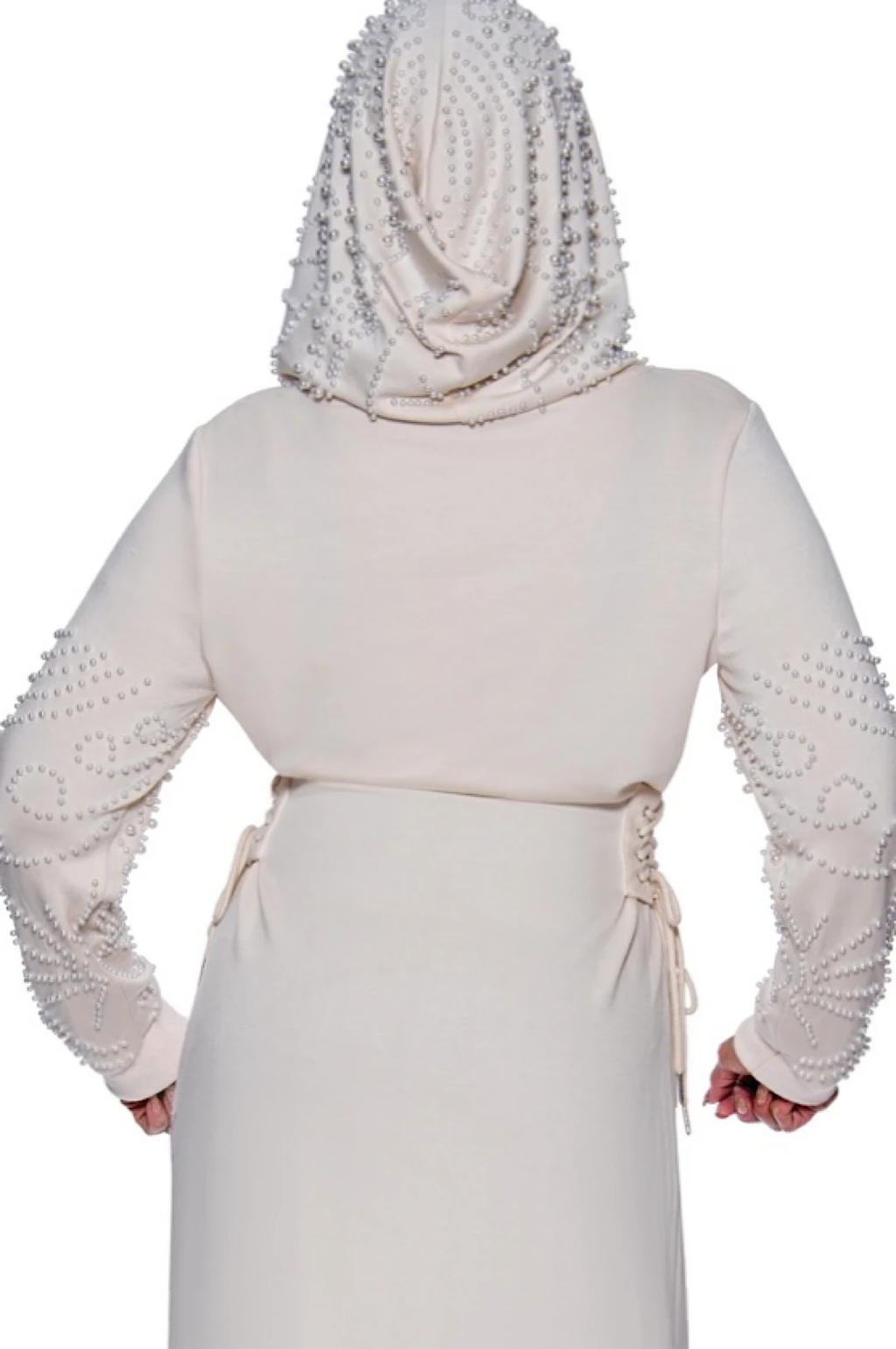 Ivory Pearl Hoodie Dress by Social Butterfly Collection