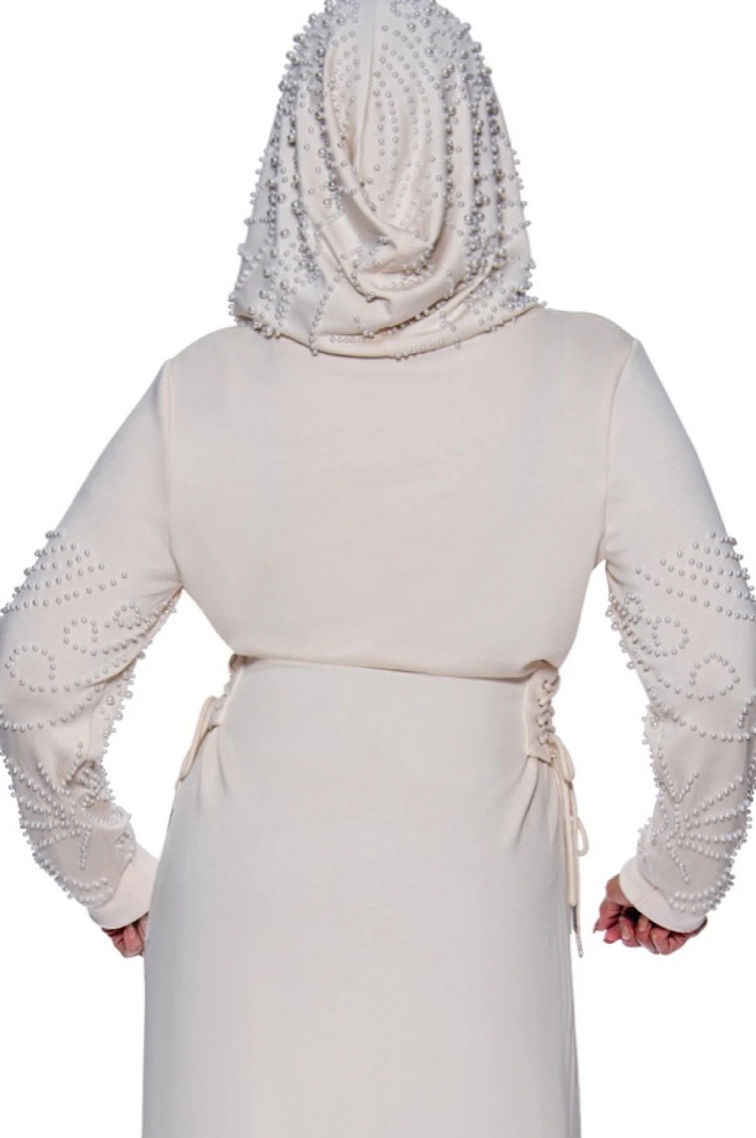 Ivory Pearl Hoodie Dress by Social Butterfly Collection