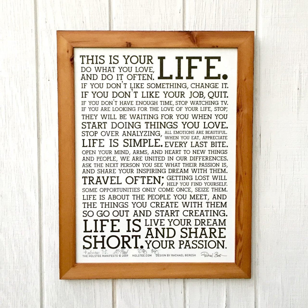 Signed Holstee Manifesto Poster