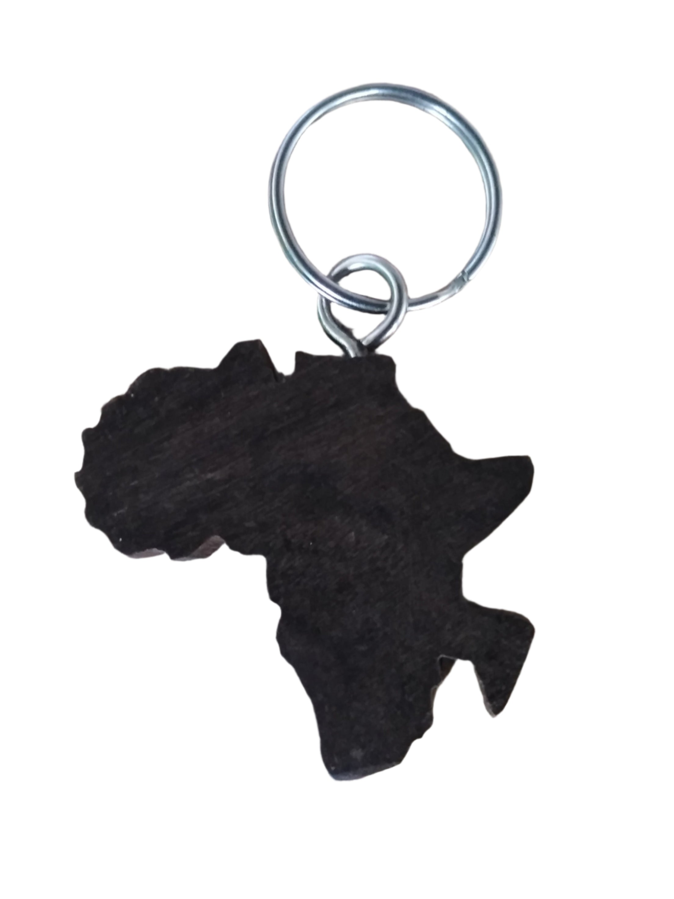 African Map Wooden Keychain