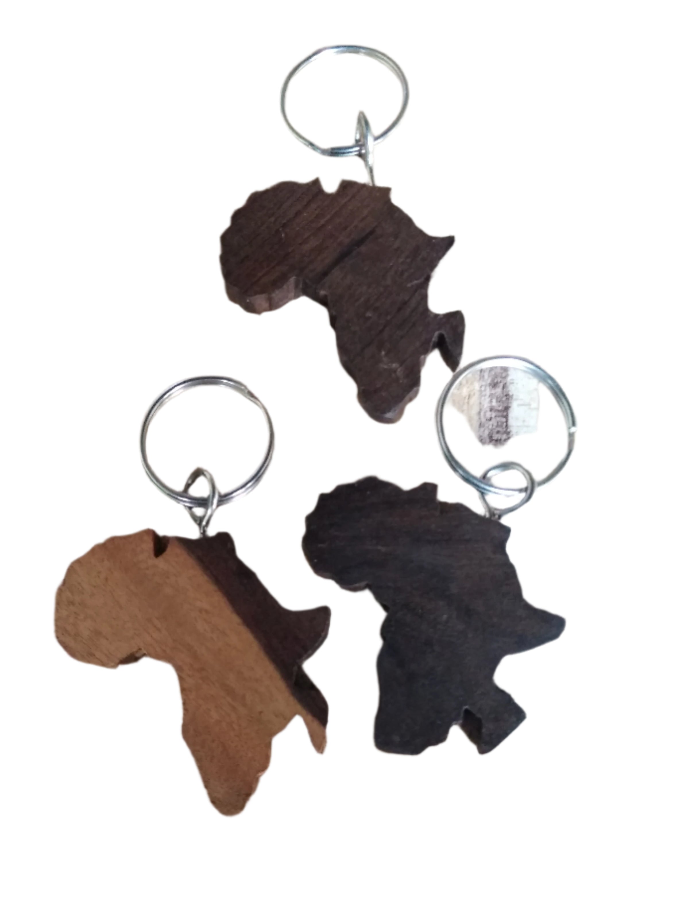 African Map Wooden Keychain