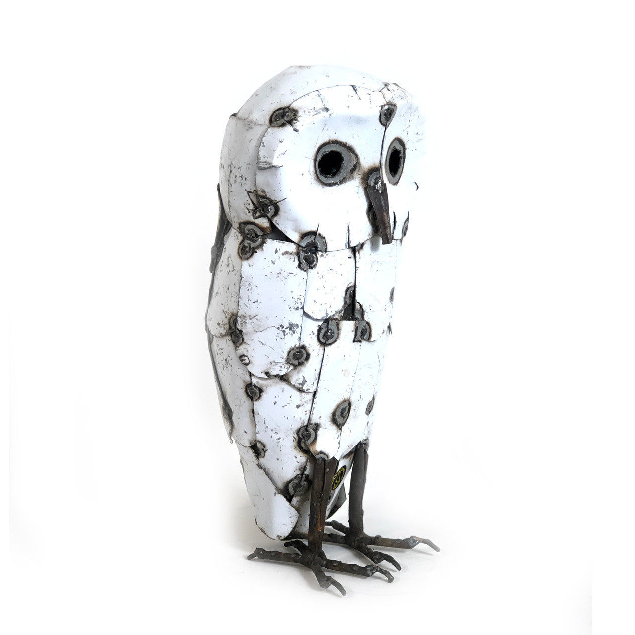 Snowy White Owls - Recycled Metal