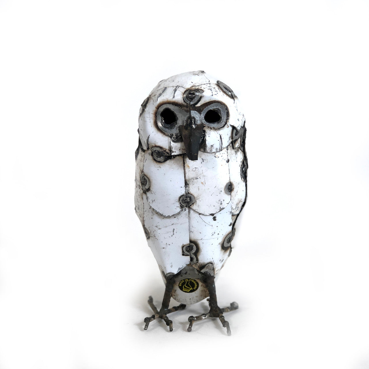 Snowy White Owls - Recycled Metal