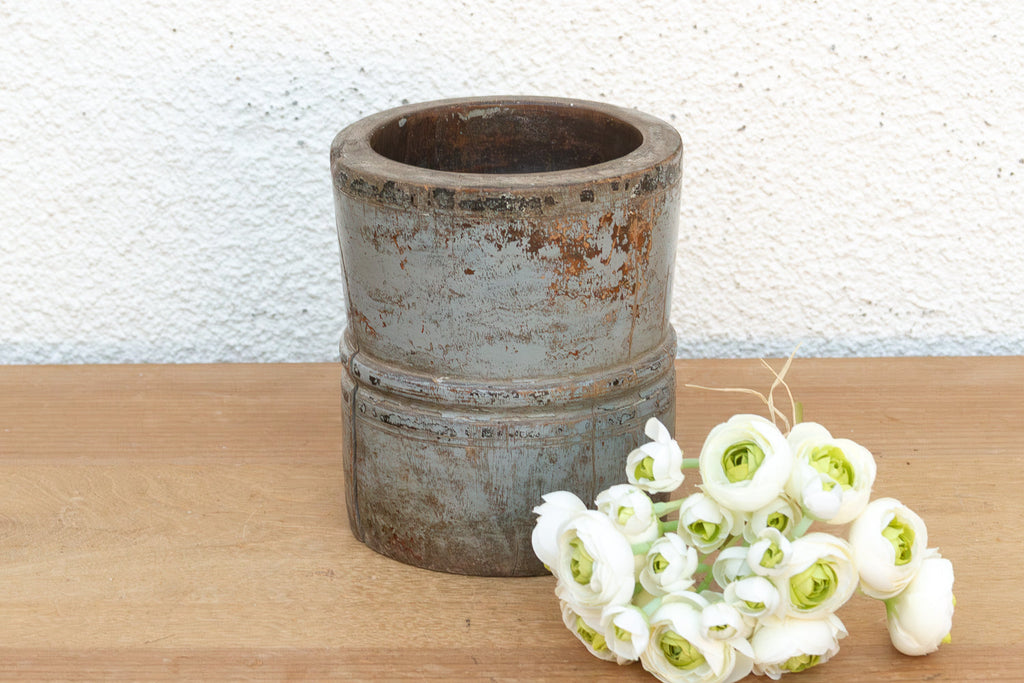 Antique Lavender-Gray Goa Measuring Pot