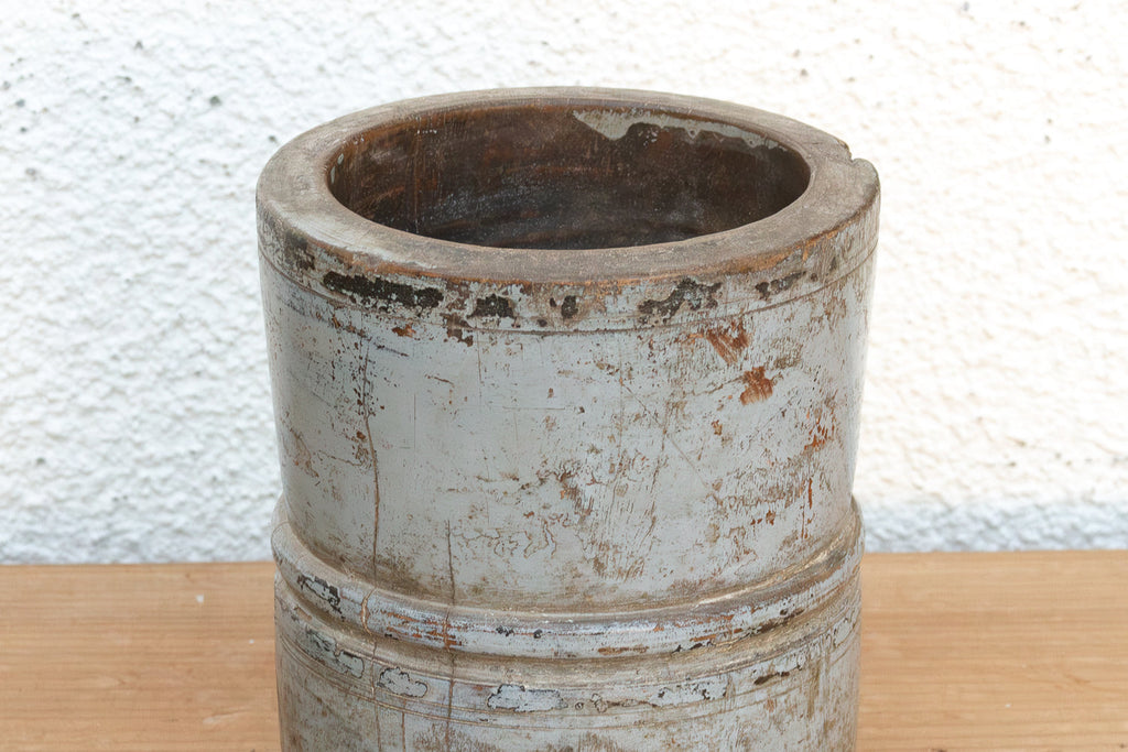 Antique Lavender-Gray Goa Measuring Pot