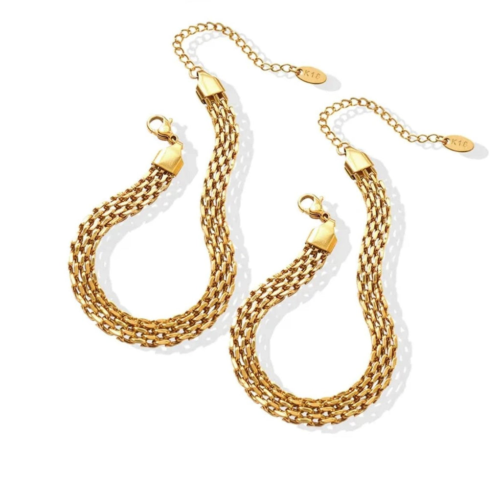 Golden Weave Link Bracelet by Curated By Suarez