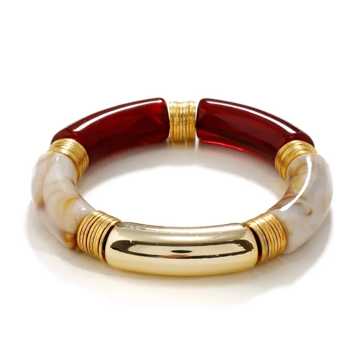 Red Acrylic Bangle by Curated By Suarez