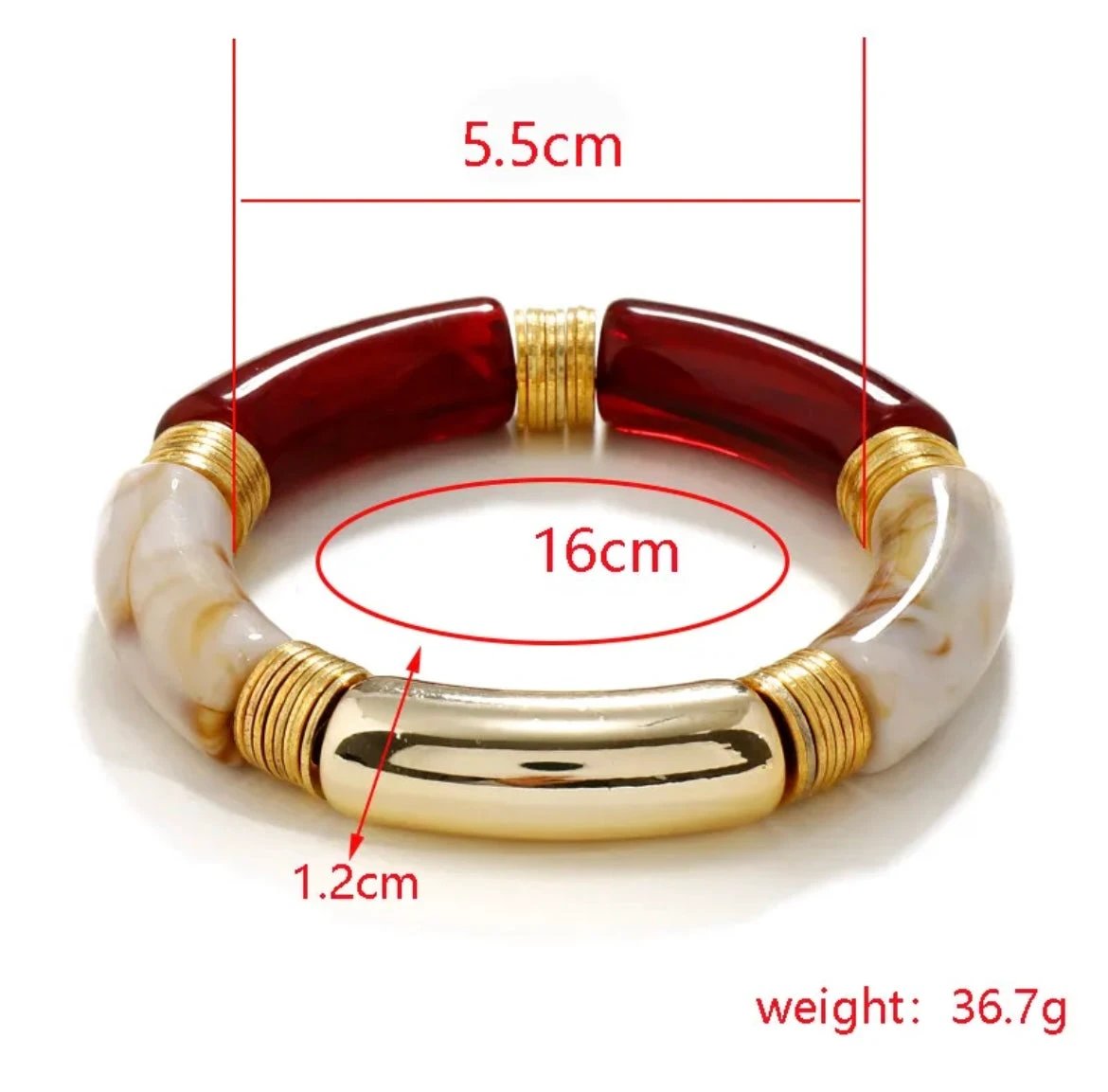 Red Acrylic Bangle by Curated By Suarez