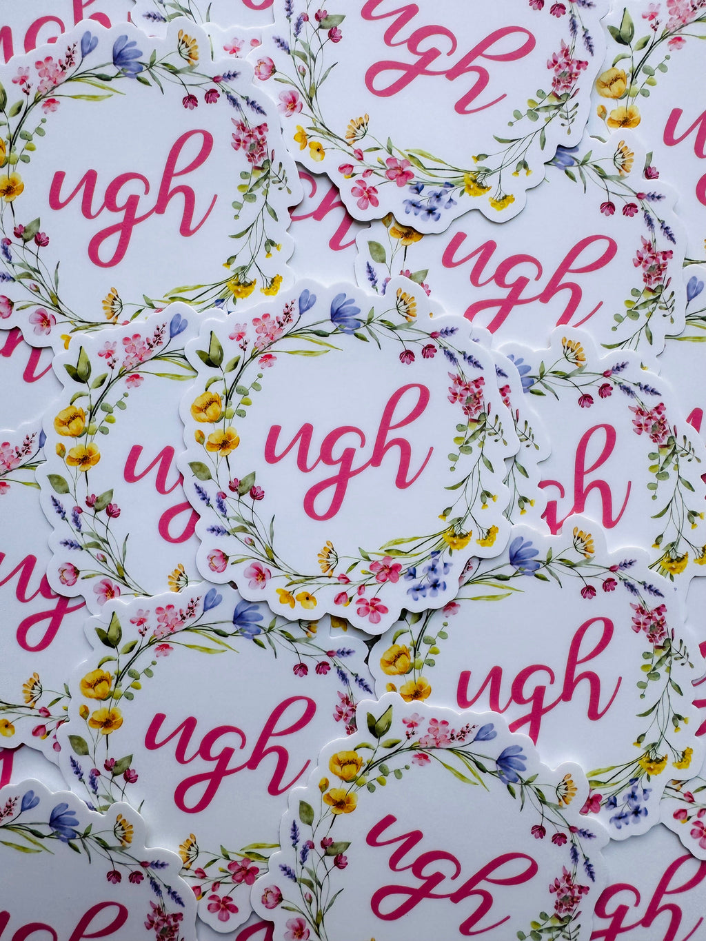 Bespattered Facade "Ugh" Floral Sticker