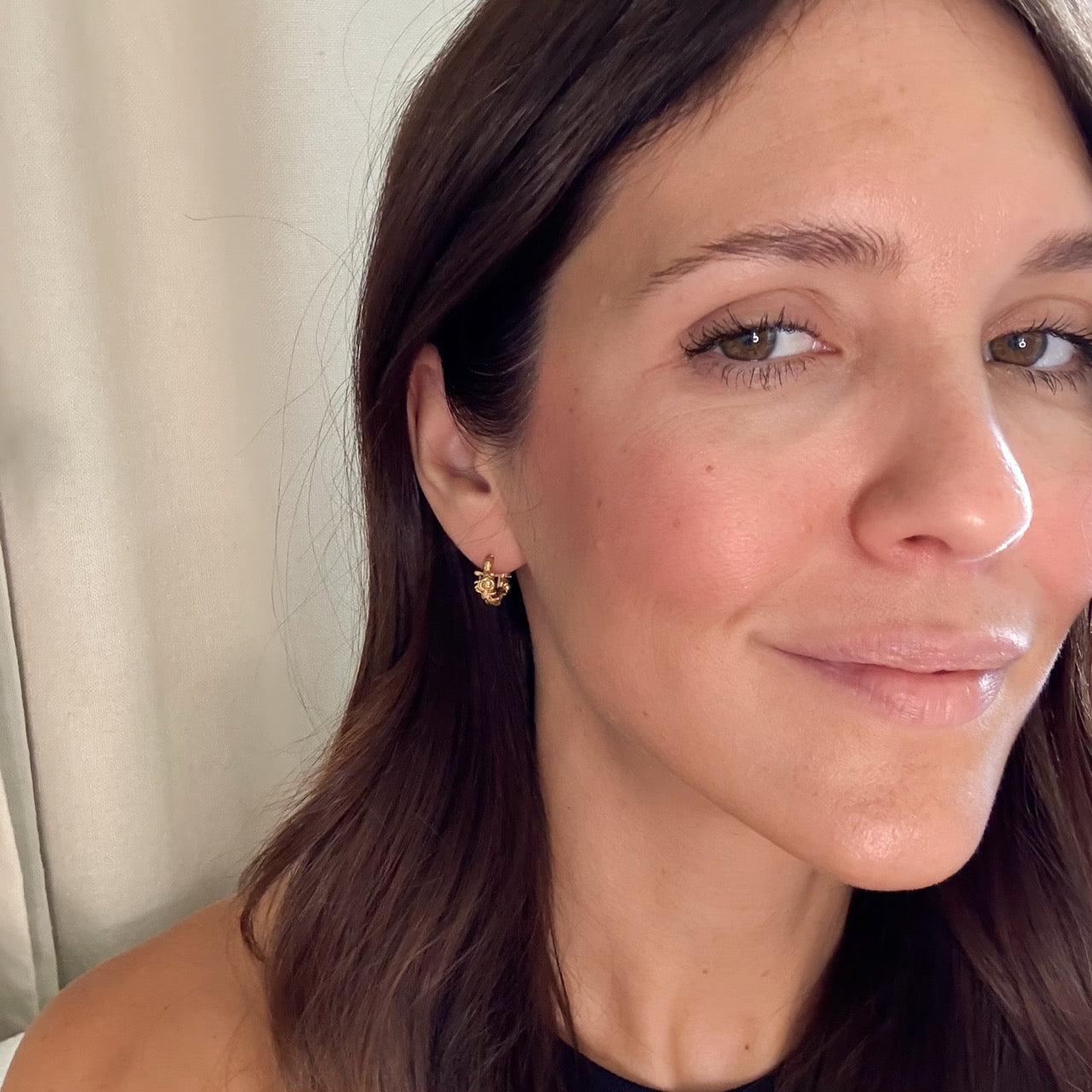 Climbing Rose Huggie Hoop Earrings