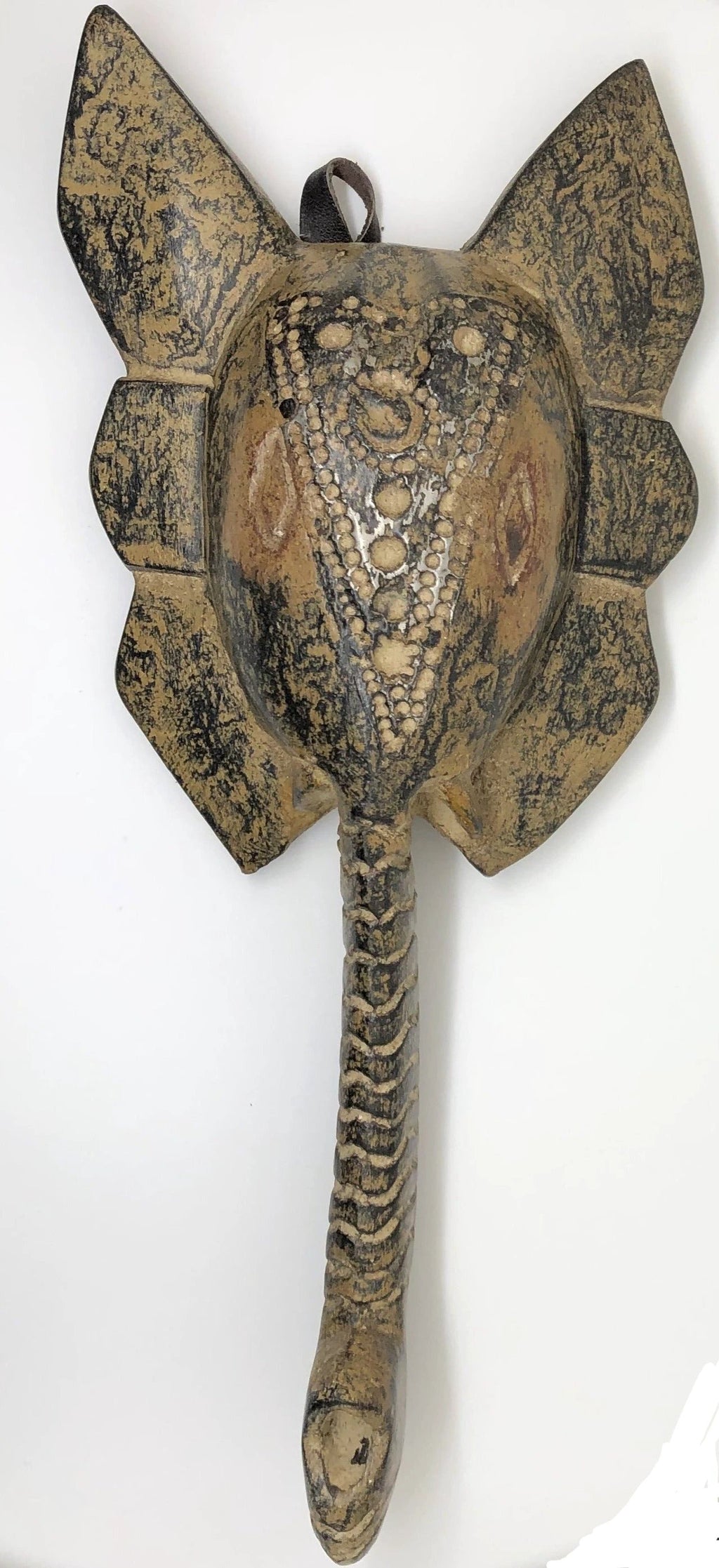 Hand Carved African Elephant Mask, Made in Ghana by World Peaces