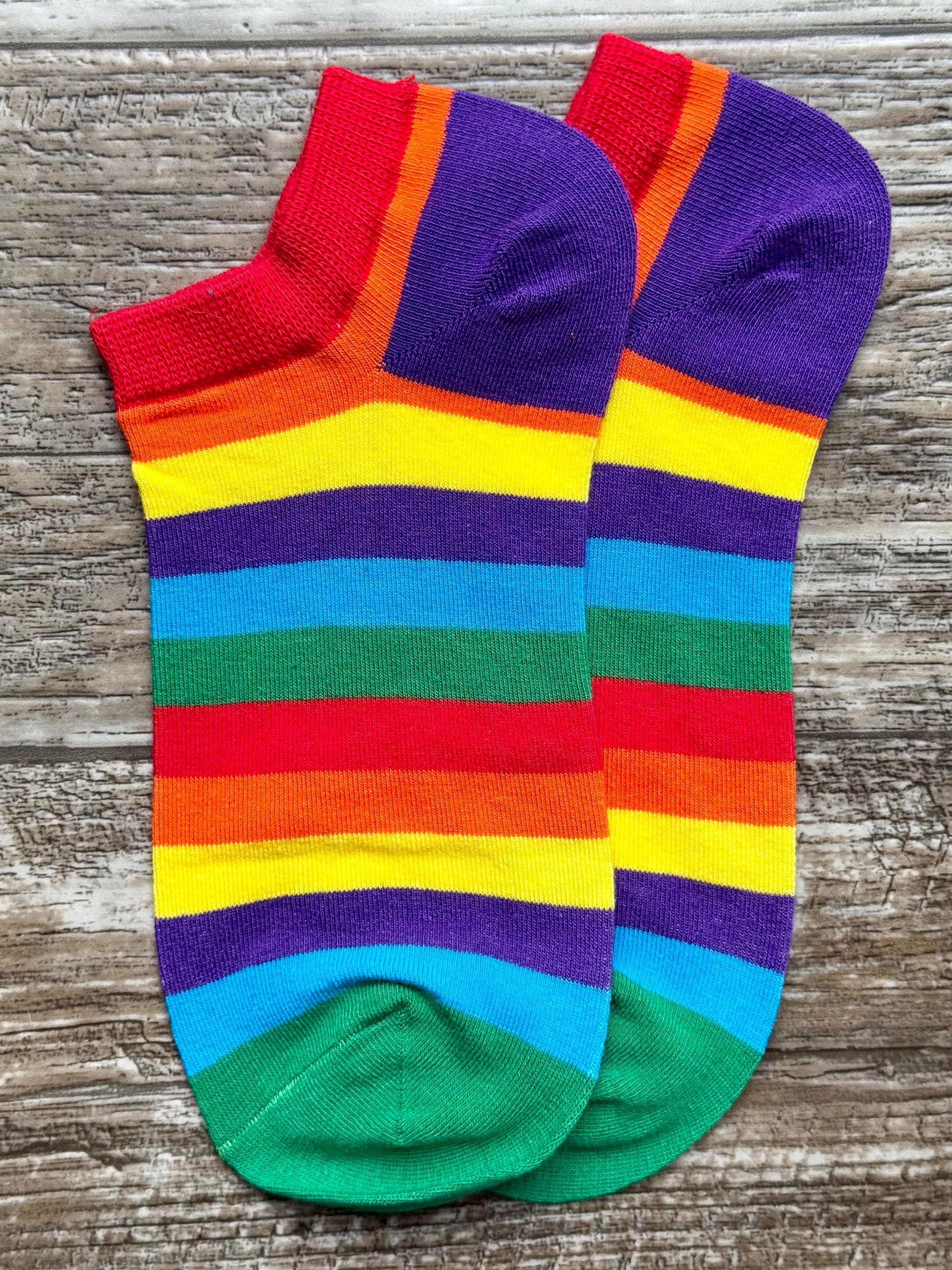 Rainbow Stripes Unisex Adult Ankle Socks