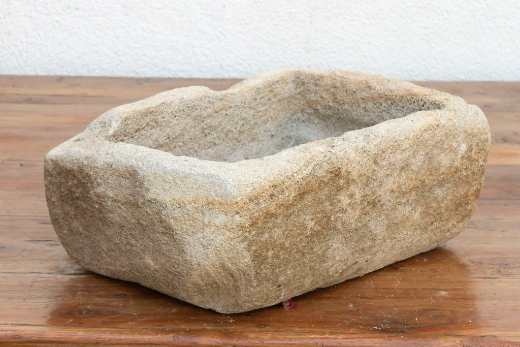 Bastide Basin, French Hand-Carved Stone Planter
