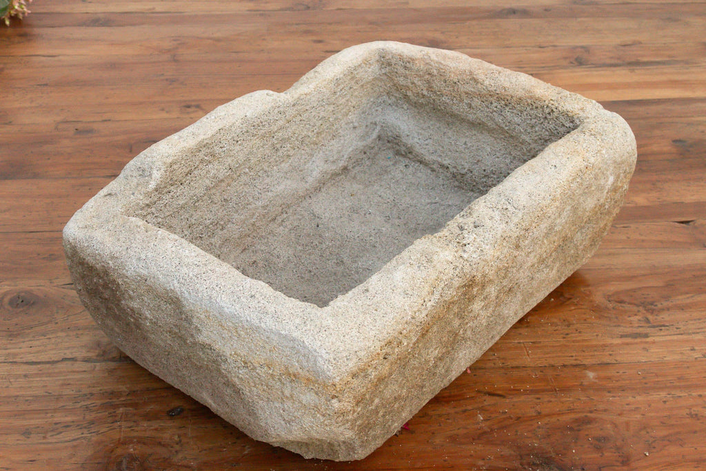 Bastide Basin, French Hand-Carved Stone Planter
