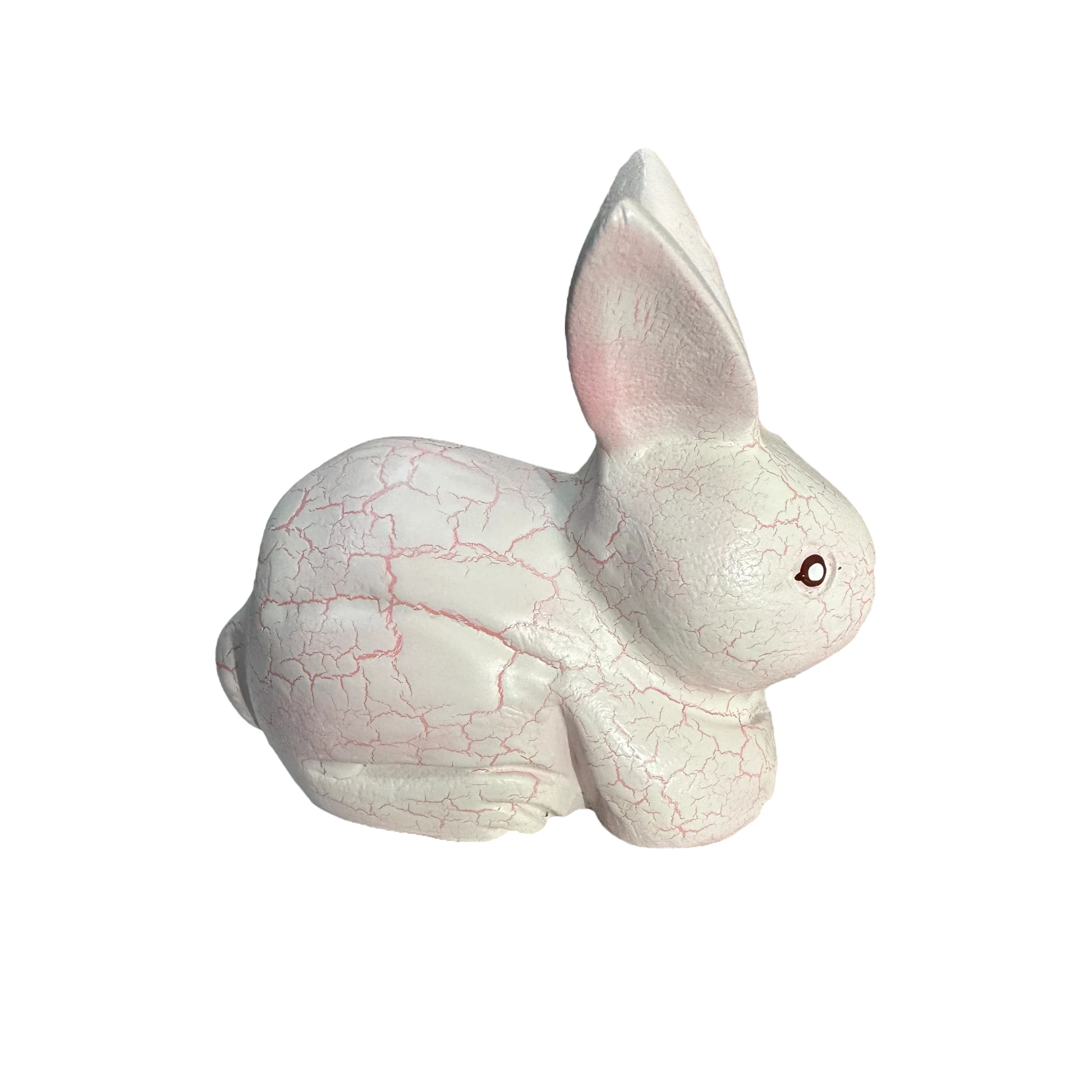 Wooden white bunny figurine decoration by Music Frog Co