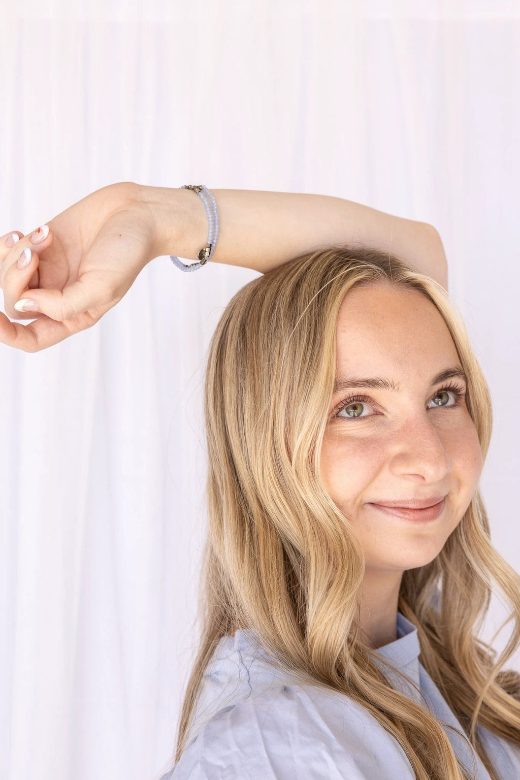 Clara Stretch Bracelet Set in Blue by Rose & Clay