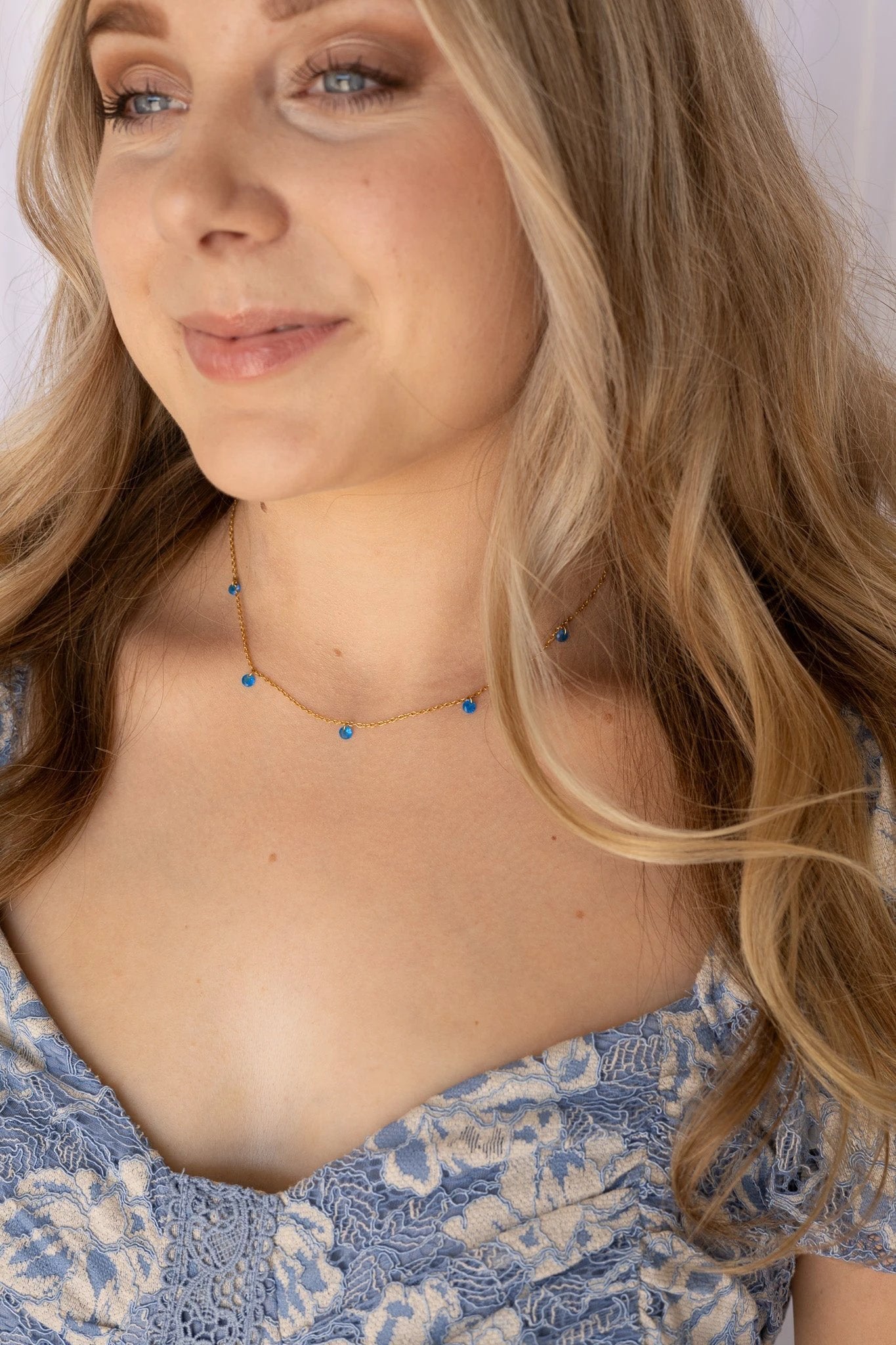 Madison Necklace in Blue by Rose & Clay