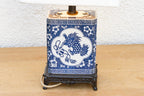 Antique Celestial Kirin Blue & White Petite Lamp