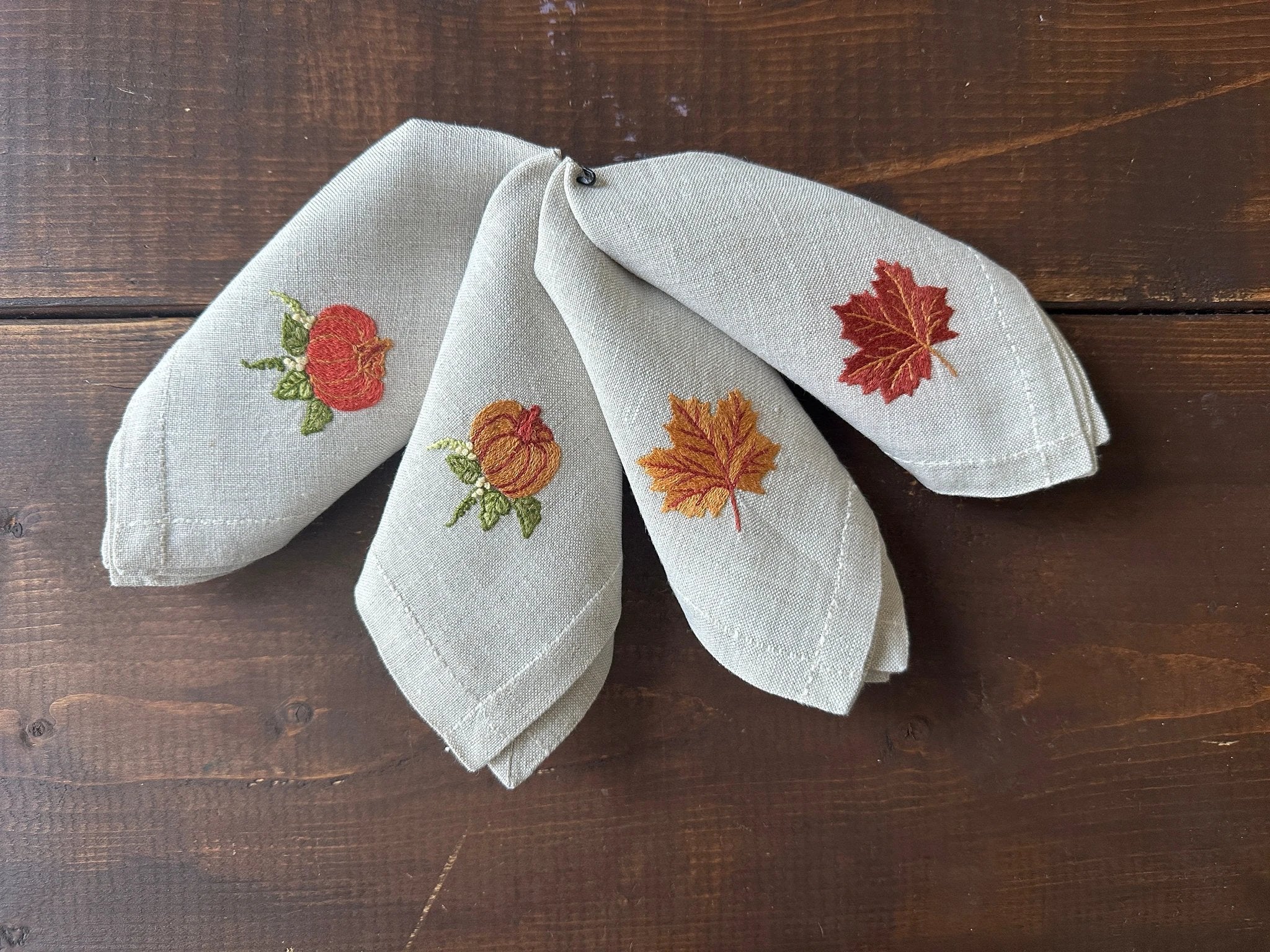 Fall Cocktail Napkin Set (set of 4) by Maison d'Haiti