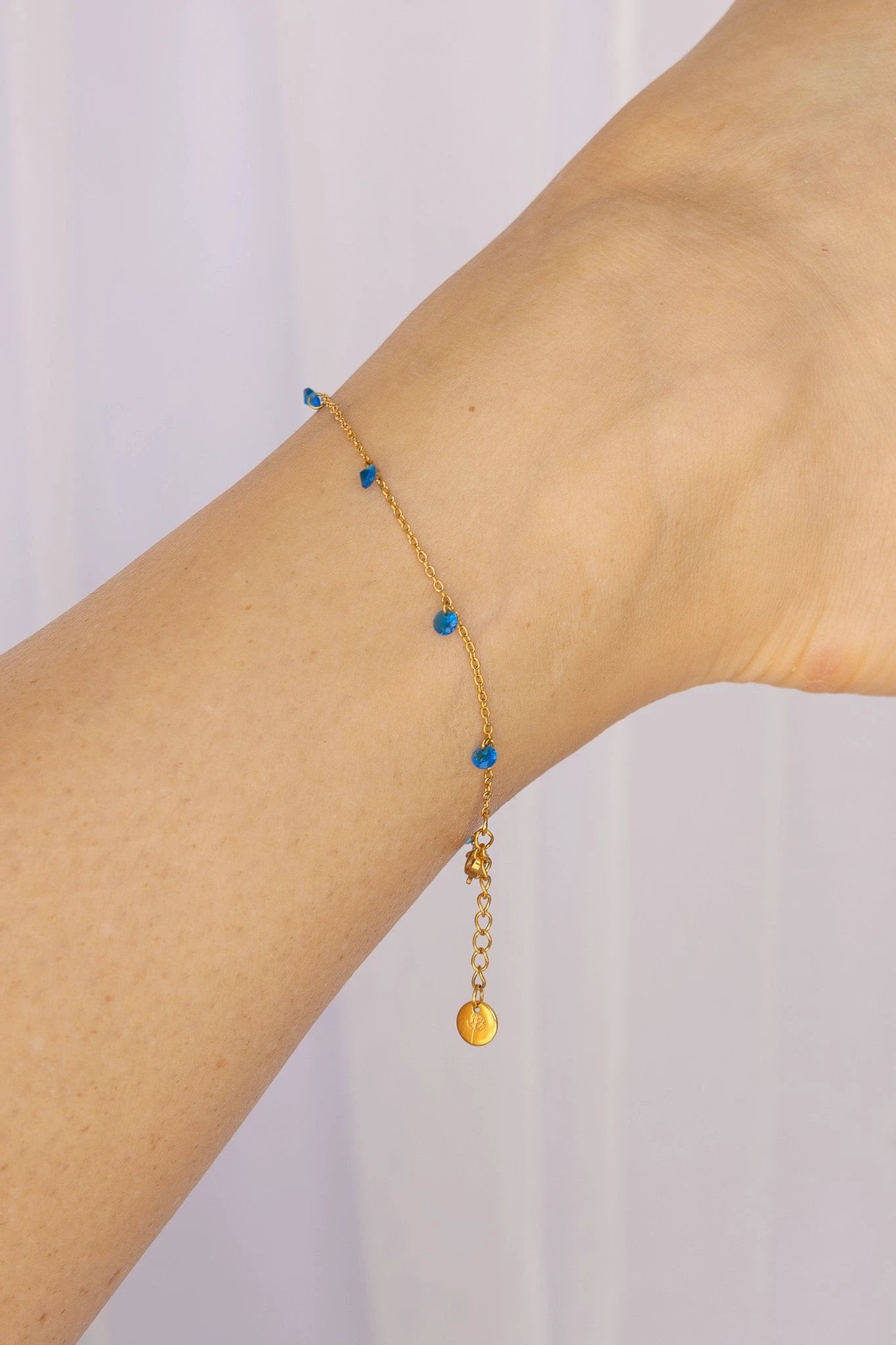 Madison Anklet in Blue by Rose & Clay