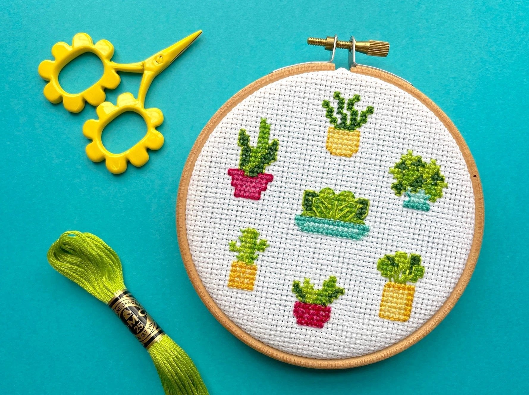 Plant Life Counted Cross Stitch DIY KIT by Spot Colors