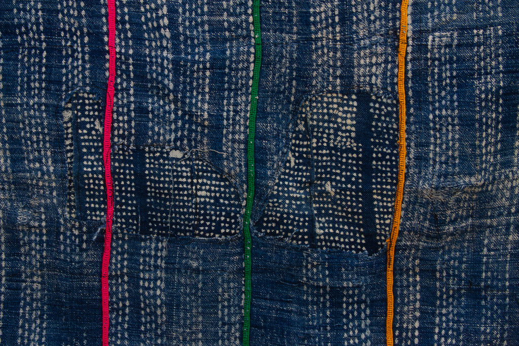 Dogon African Chromatic Stitching Indigo Throw