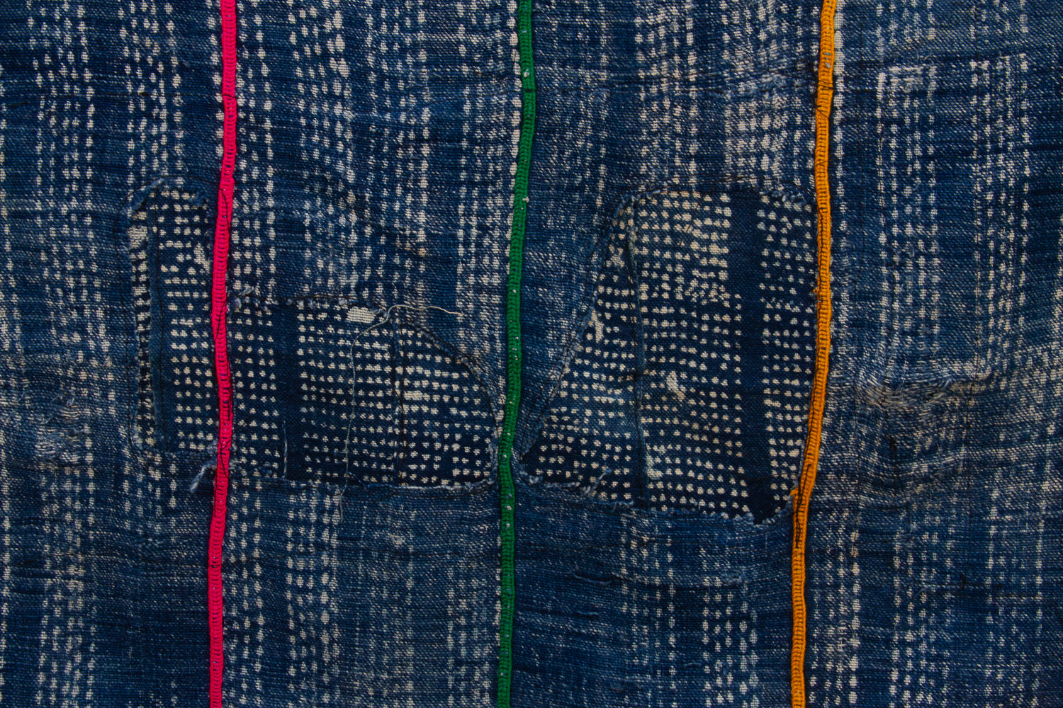 Dogon African Chromatic Stitching Indigo Throw