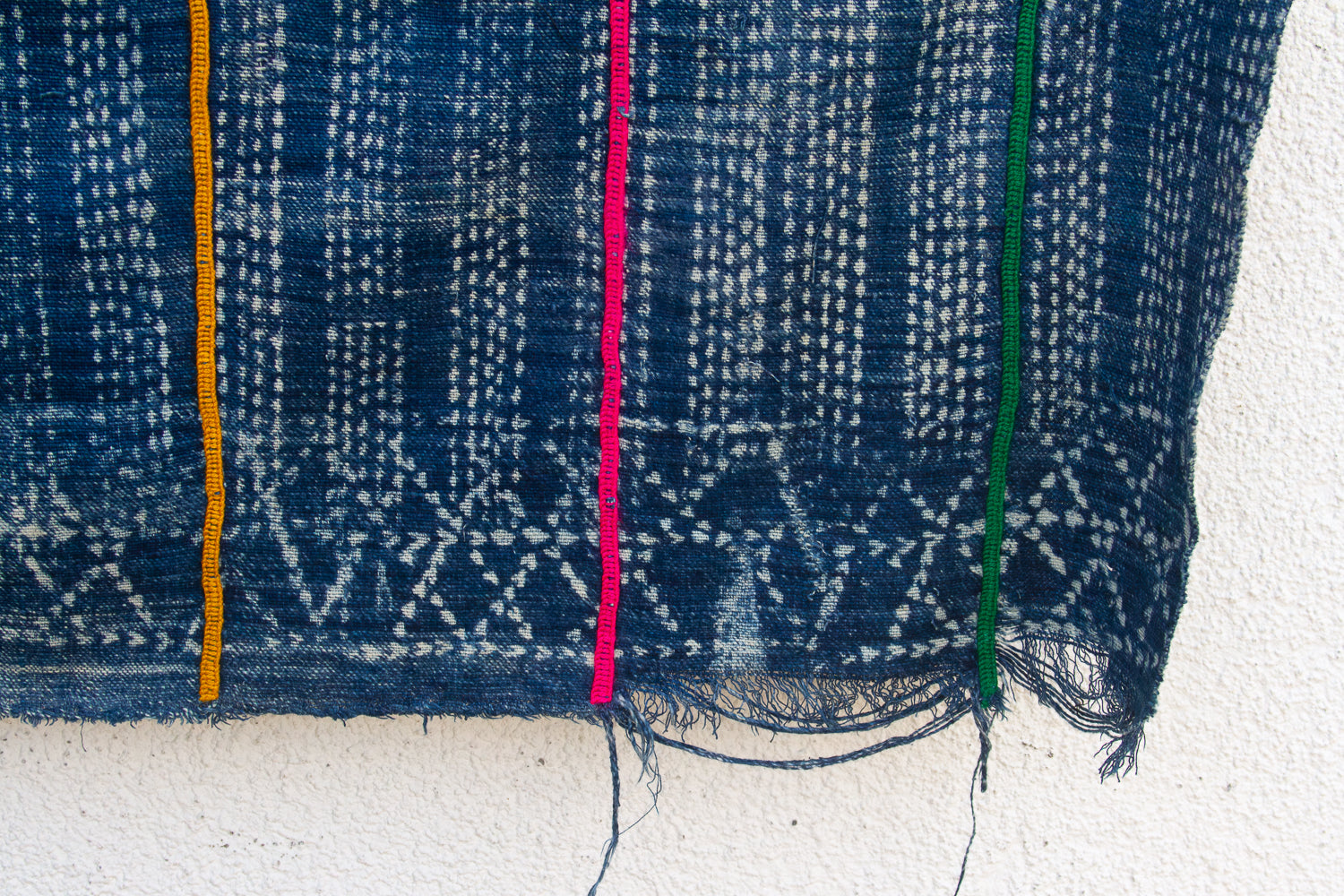 Dogon African Chromatic Stitching Indigo Throw