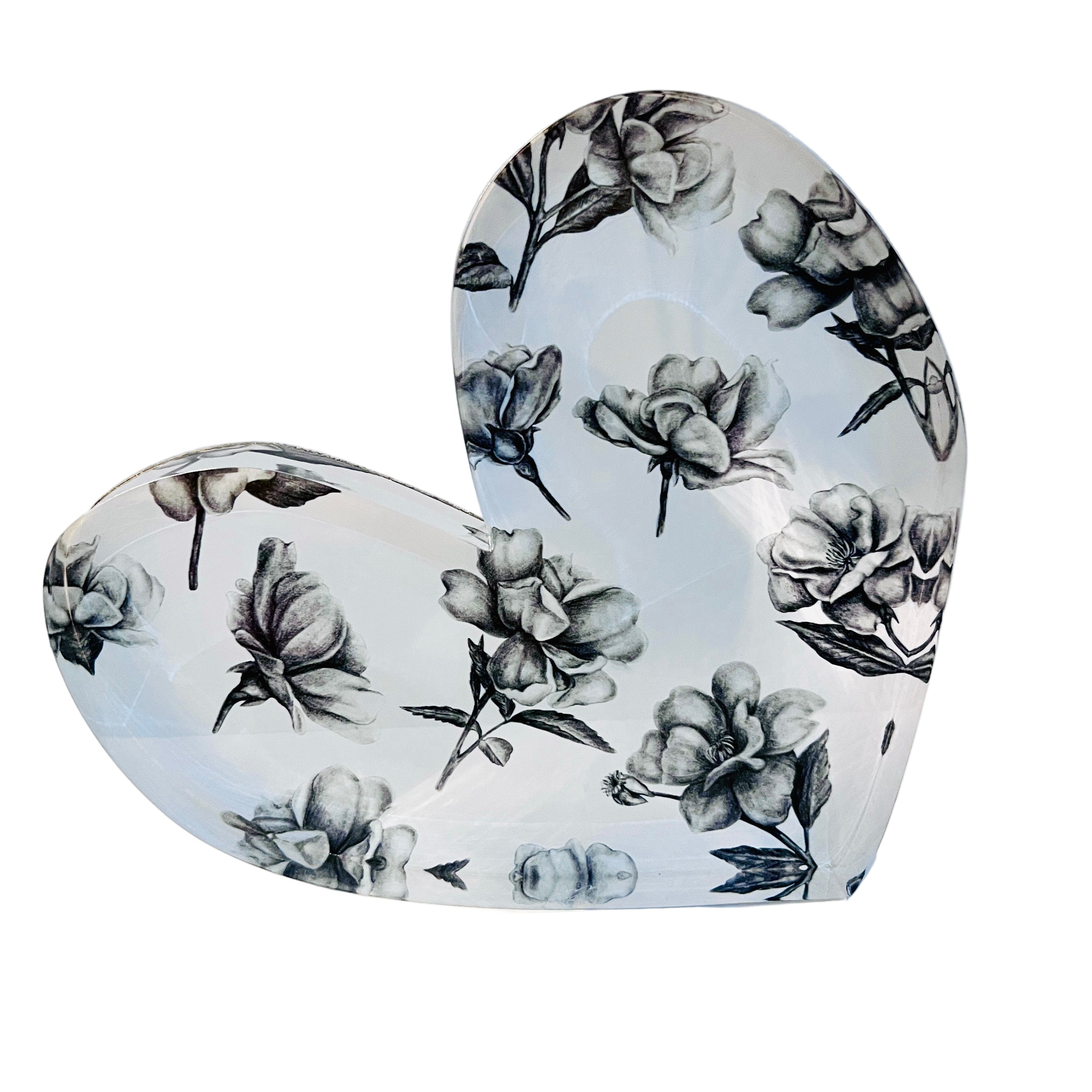 Roses Acrylic Heart Block