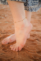 Evelynn Anklet in Freshwater Pearl by Rose & Clay