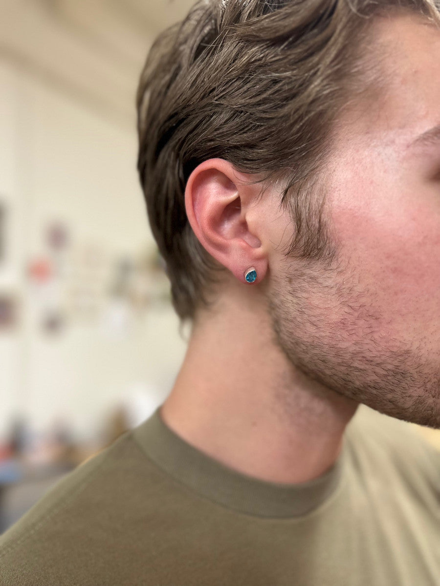 Faceted Teardrop Studs