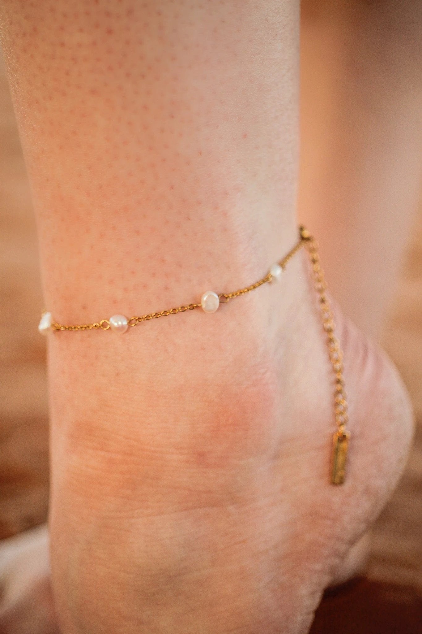 Evelynn Anklet in Freshwater Pearl by Rose & Clay
