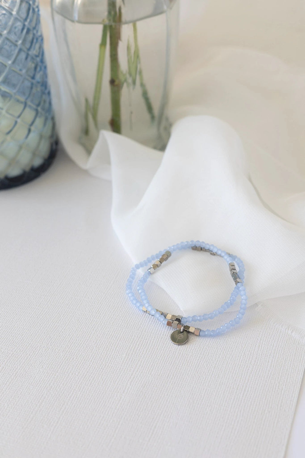 Clara Stretch Bracelet Set in Blue by Rose & Clay