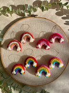 Rainbow Felt Earrings by honeyloomdesigns