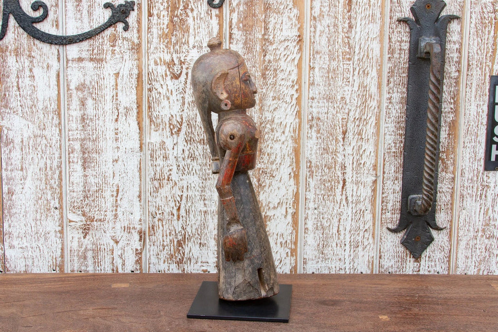 Antique Indian Goddess Wooden Statue by DE-COR | Globally Inspired