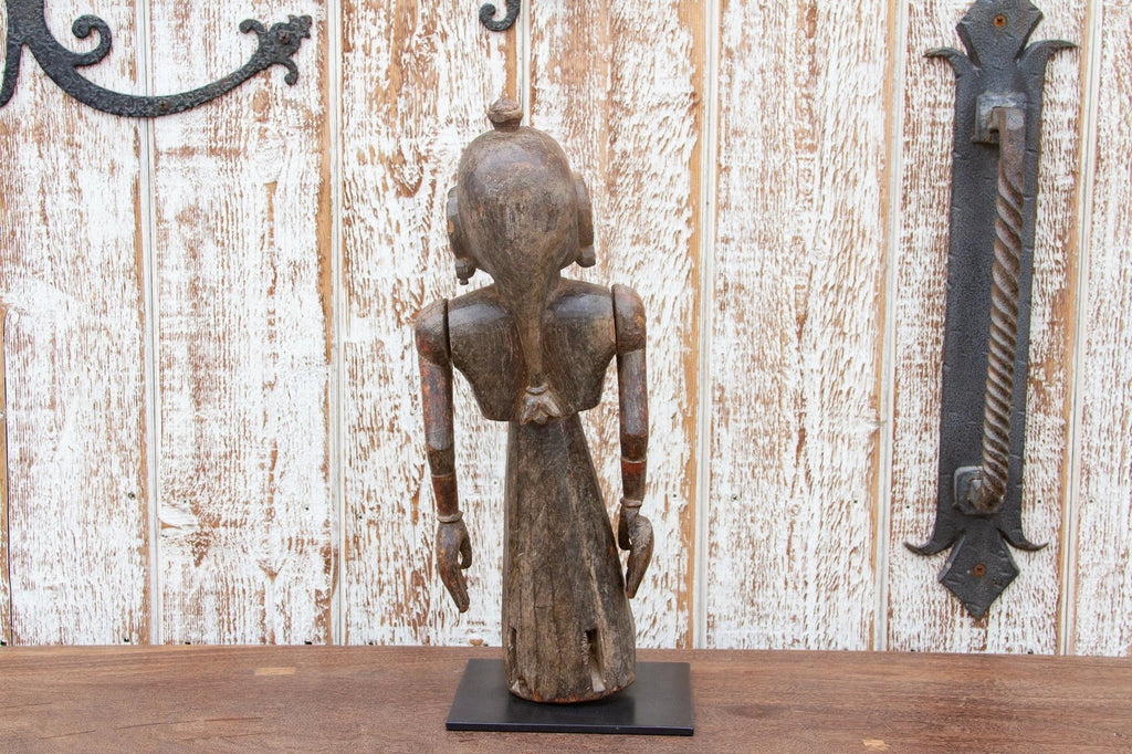 Antique Indian Goddess Wooden Statue by DE-COR | Globally Inspired