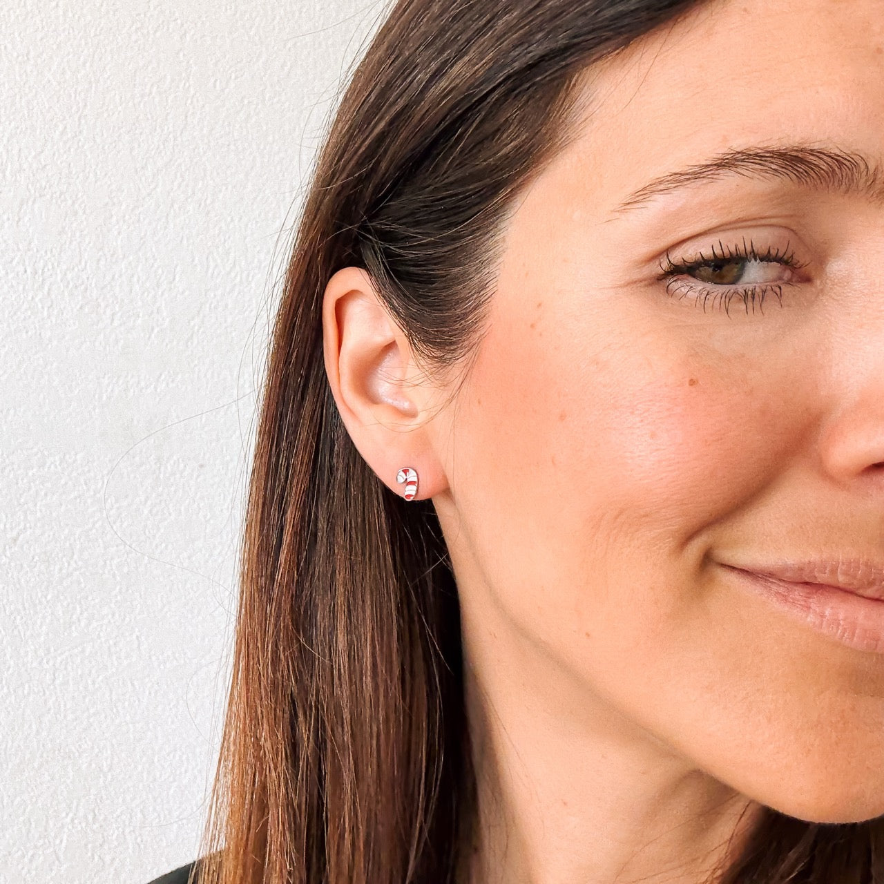 Candy Cane Stud Earrings