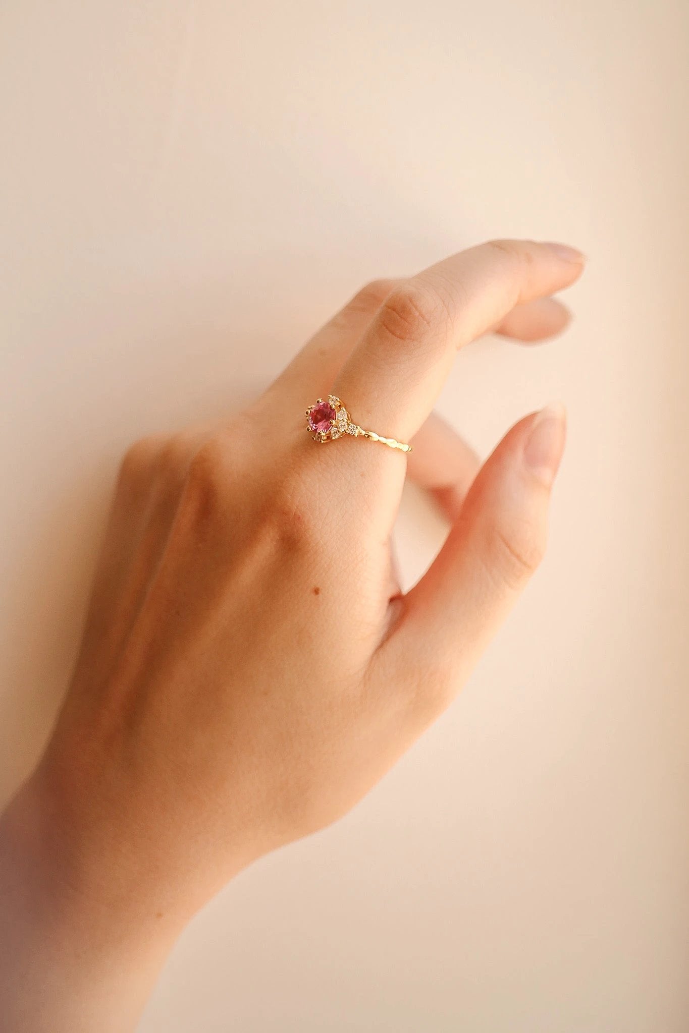 Calliope Ring in Pink Sapphire by Rose & Clay