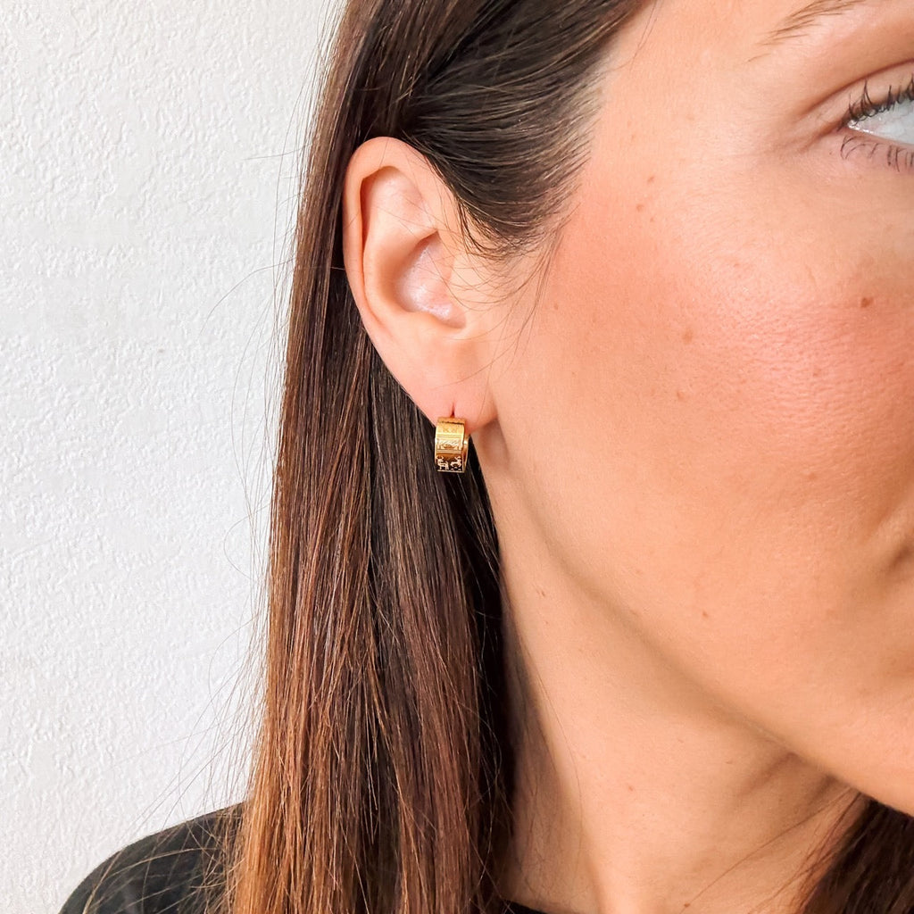 Ugly Sweater Super Chunky Huggie Hoop Earrings