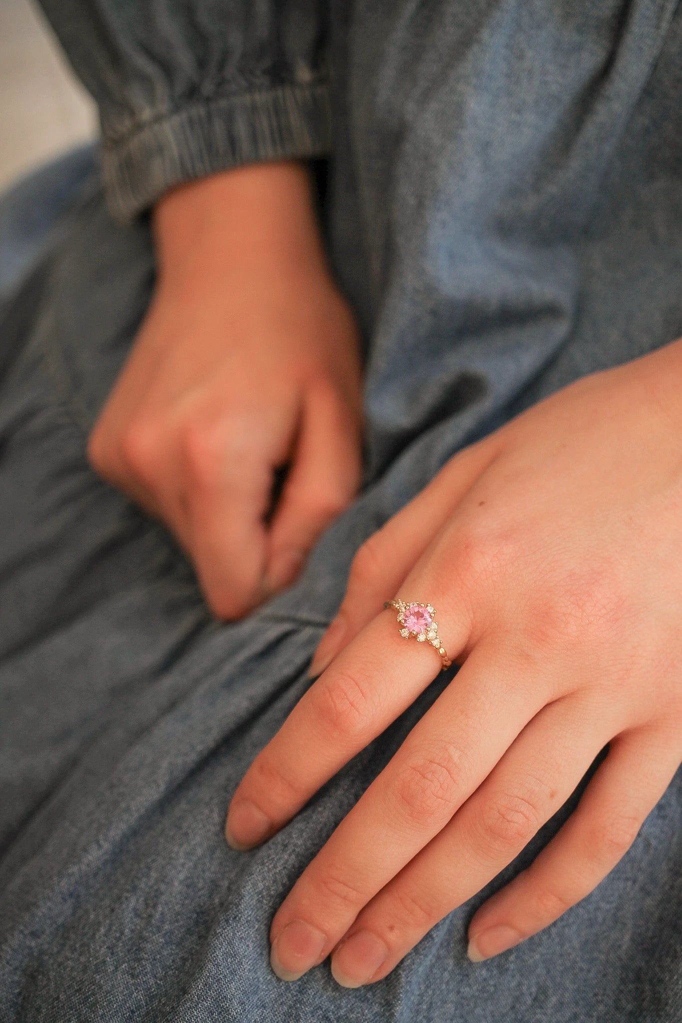 Calliope Ring in Pink Sapphire by Rose & Clay