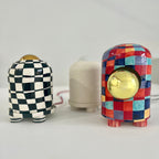 Cyclops handmade and hand painted table lamp with light bulb
